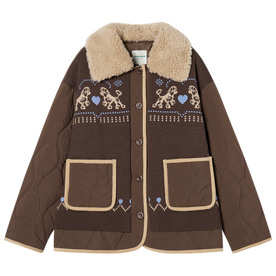 Eptison费尔岛少女风棉服外套