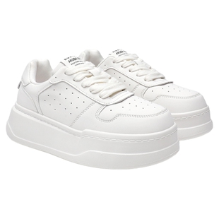 月芽儿厚底小白鞋女增高鞋配裙子百搭大头面包鞋休闲运动鞋板鞋子