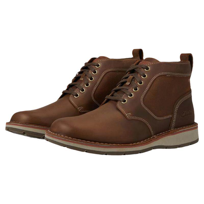 clarks/其乐男靴子皮靴系带短靴休闲鞋皮面户外运动系带中帮春秋