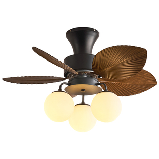 餐厅吸顶风扇灯2025新款吊扇灯大风力卧室中古风吊灯魔豆法式奶油