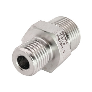 双外丝 公制M18X1.5- 英制BSP G1/4 变径 不锈钢螺纹转接头 加厚