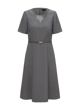 【醋酸】Scofield女装气质收腰A摆连衣裙欧根纱拼接夏季