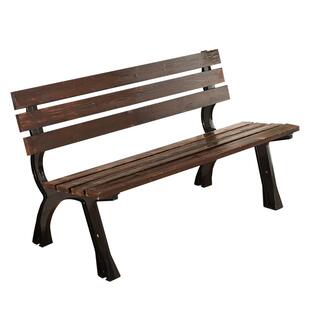 户外铁艺椅子公园椅休闲防腐木靠背长椅庭院露天室外长条凳子实木