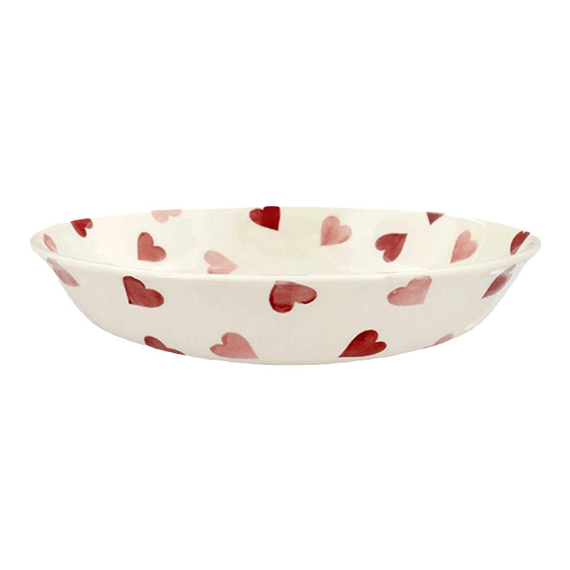 Emma Bridgewater粉色爱心中号意面碗釉下彩餐具emmabridgewater