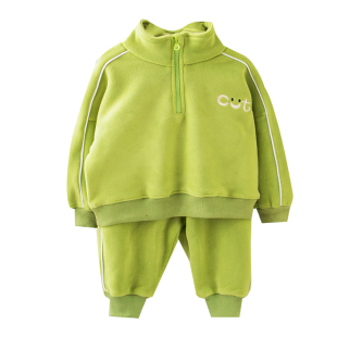 上衣+裤子/男童女童套装秋冬季儿童两件套小童加绒卫衣加厚运动裤