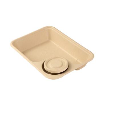 一次性食品级沙拉打包便当盒纸浆