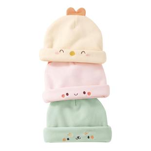 贝肽斯婴儿帽子冬季德绒夹棉胎帽新生儿宝宝0一6月初生无骨囟门帽