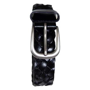 新 yucoogu®编织小皮带 鞣制牛皮针扣细腰带 男女休闲百搭 宽2.8