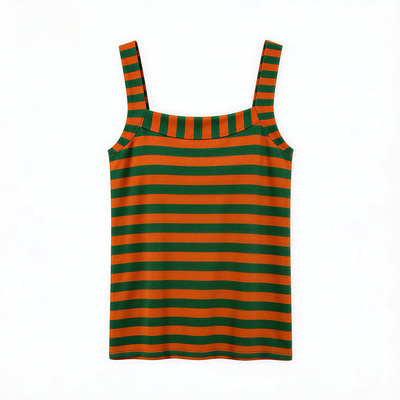 断码捡漏~夏季条纹女装专柜高档吊带上衣背心修身遮肉百搭上衣潮