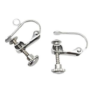 真空炉内钛钢螺丝耳夹无洞可调节耳夹挂饰手工diy不锈钢耳饰配件