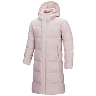 KELME卡尔美女士长款羽绒服冬季新款保暖运动休闲情侣连帽外套男