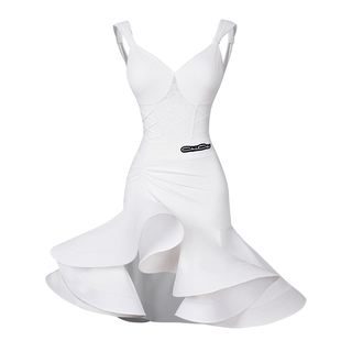 美辰[天鹅之梦]拉丁舞服成人吊带上衣鱼骨半身裙分体套装练功服女