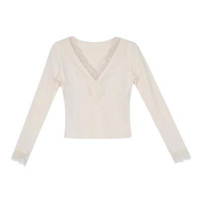 JoyceBra甜美蕾丝v领保暖内衣女