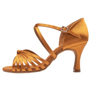 ITENDANCE专业拉丁舞鞋女成人七带编织款中高跟软底国标伦巴恰恰