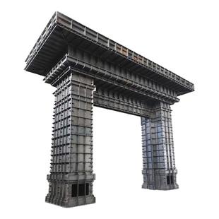 新中式门楼模具现浇农村别墅门楼钢模板一体式庭院门楼官帽磨具