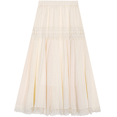 落落狷介雪纺拼接半身裙女