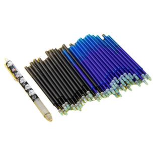 智美雅按动可擦笔笔芯晶蓝色热可擦中性笔3-5年级小学生用ST笔头热魔摩易擦0.5mm 炭黑色蓝色水笔子弹头替芯