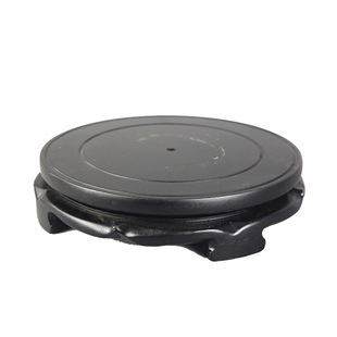 转盘底座花瓶花器盆栽 木质可旋转大小号 中式花艺花道 搭配软装