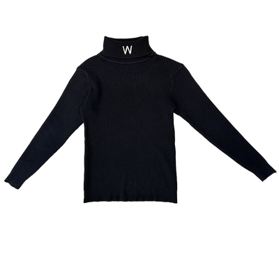 刺绣毛衣潮牌针织紧身打底衫高领