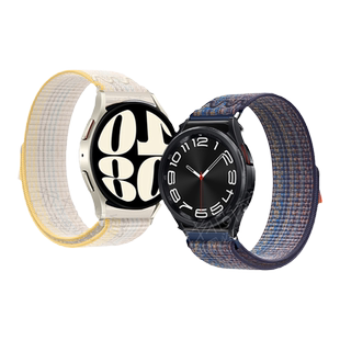 适用三星Galaxy watch7/FE/6表带classic6手表watch5 pro/4智能Active2/1尼龙编织回环GearS3/S4男女款腕带