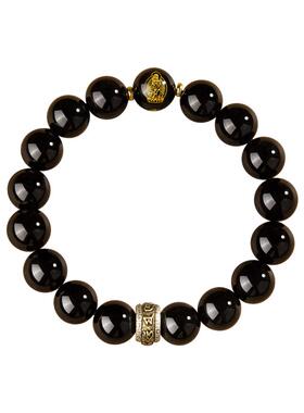 五台山乌金黑曜石生肖本命佛手串