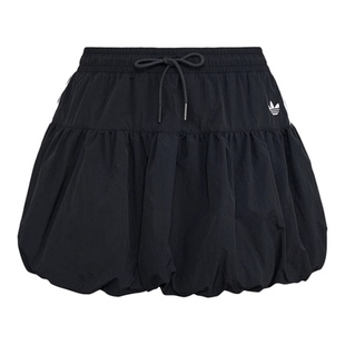 Adidas阿迪达斯三叶草女子泡泡裙夏季运动休闲半身花苞裤裙KU4773