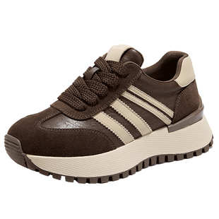 日泰厚底德训鞋女2025春秋新款小个子增高百搭休闲鞋运动鞋老爹鞋