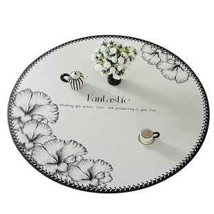 小香风圆桌垫防水防油免洗防刮pvc家用圆形餐桌布茶几台布保护垫