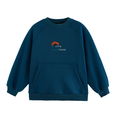 男童加绒保暖圆领卫衣字母上衣