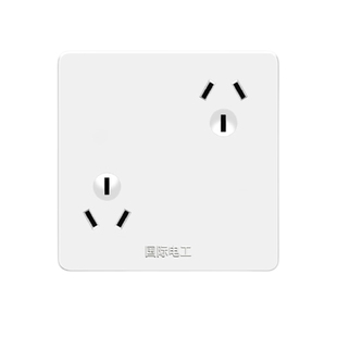 六孔插座面板86型十3孔三插三孔68孔两个电工斜错位双空眼10a灰色