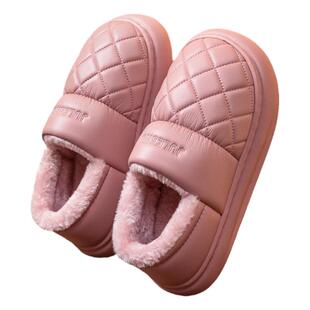 老人棉拖鞋防滑防摔包跟防水拖鞋女士冬季室内家居保暖鞋棉鞋外穿