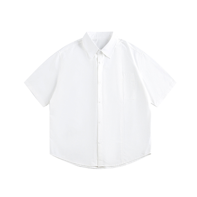 Dream made 极简通勤白色短袖衬衫男款夏季cleanfit男生衬衣外套