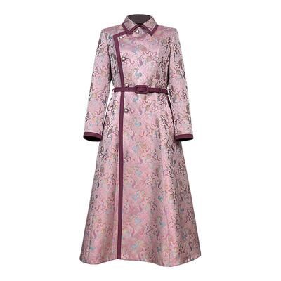 【大师系列-钱小萍宋锦】桑蚕丝高端新中式国风战袍连衣裙女春秋