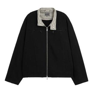 【行动夹克】BODYDREAM重磅帆布哈灵顿夹克男老钱千鸟格立领外套