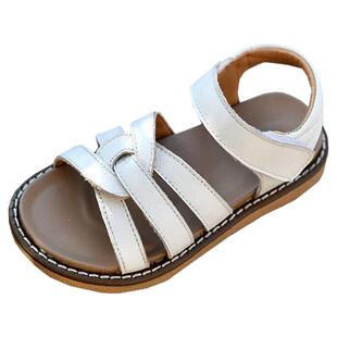 贝然童鞋头层牛皮凉鞋女童防水公主宝宝轻便童鞋软底新款编织潮鞋