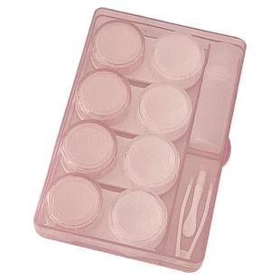 带胶圈INS冷淡风隐形眼镜收纳盒多副装防漏美瞳收纳盒组合护理盒