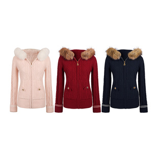 MummyCat下蛋喵【圣诞派对】古早氛围感羊毛连帽绞花针织毛衣外套