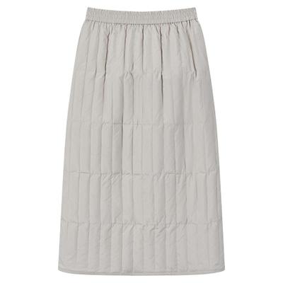 Basic House/百家好轻薄羽绒半身裙冬季新款高腰加厚中长款A字裙