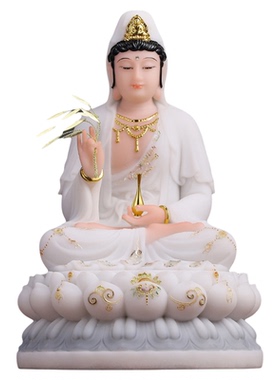 汉白玉亚灰全佛堂供佛像供奉礼佛