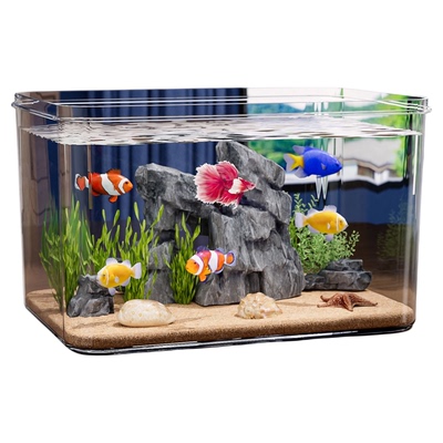 鱼缸客厅2026新款小金鱼乌龟饲养家用仿玻璃亚克力小型桌面生态缸