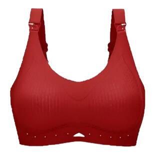 孕妇哺乳内衣防下垂聚拢产后喂奶专用结婚怀孕期红色大胸大码文胸