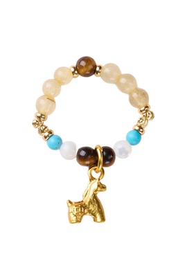 本命年金发晶虎眼石马上来财戒指