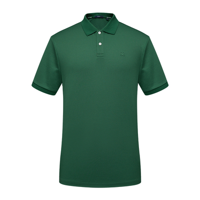 BONI/堡尼春夏休闲商务绿色翻领丝棉混纺短袖T恤LR343A11B