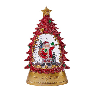 圣诞树小夜灯发光桌面氛围摆件儿童礼品礼物飘雪水晶球八音乐盒