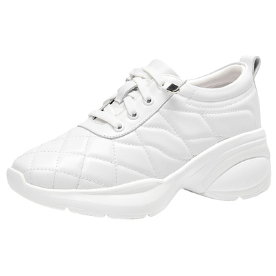 【头层牛皮】厚底小白鞋女2025秋季新款真皮时尚简约百搭休闲女鞋