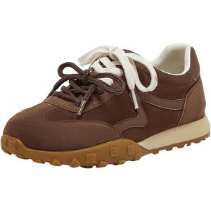 Bata小松饼阿甘鞋女2025春季商场新款厚底德训休闲运动鞋6587DAM5