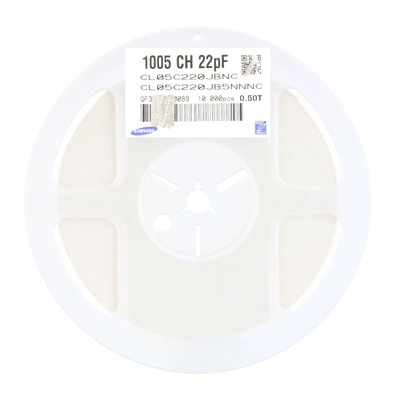 原装 0402贴片电容 22pF  ±5% 50V C0G CL05C220JB5NNNC (50只)