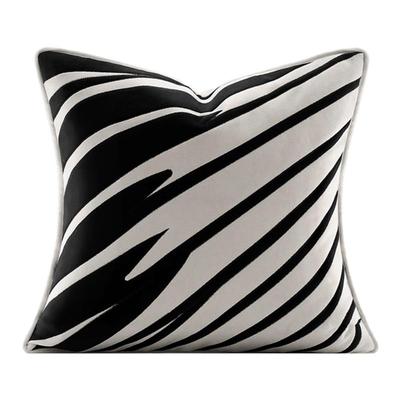 民宿轻奢黑白条纹沙发靠背枕客厅