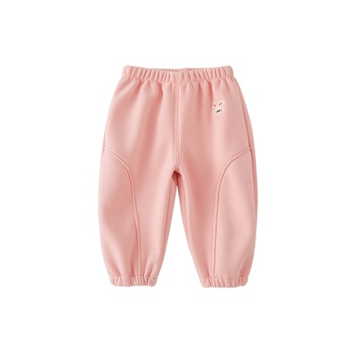 女童加绒裤子秋冬一体绒