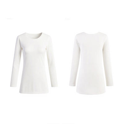 白色内搭打底衫中长款遮屁股修身